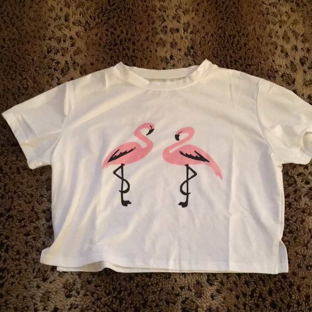 Shein flamingo crop top